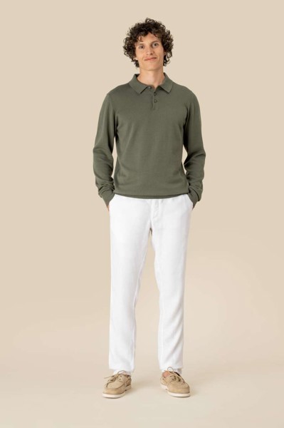 Eco-Friendly Men's Linen Washed Effect Trousers - 40