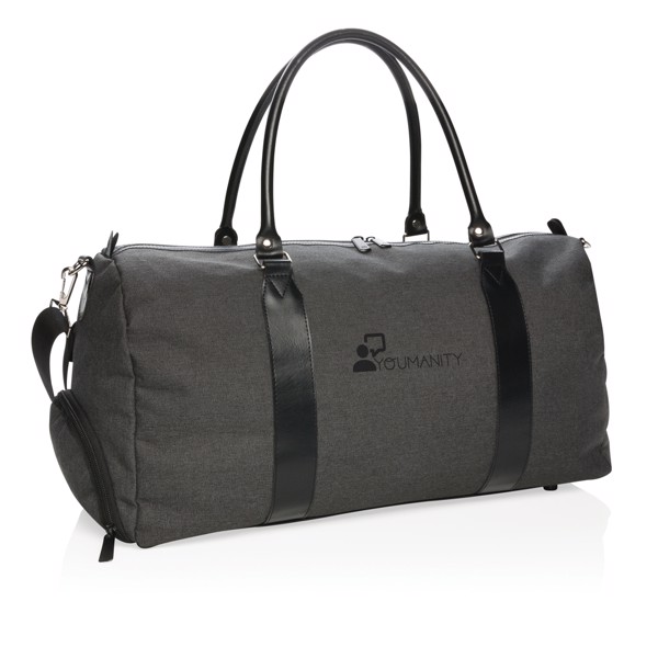 Vikend torba Xd Collection, USB A vhod, 600D poliester - Črna