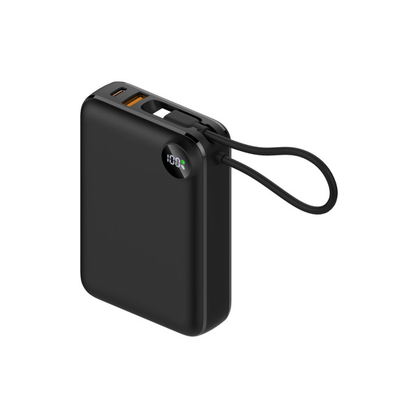 Compact power bank 20000mAh with LED display - WHITE