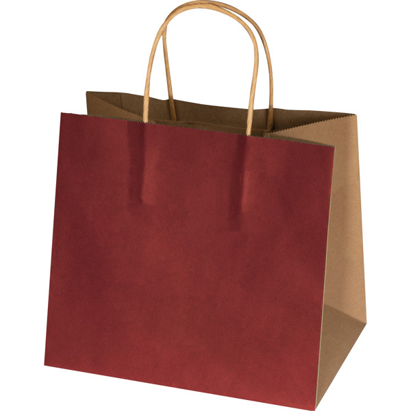 Small recycled paperbag with 2 handles HILARY - Burgundy