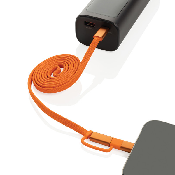 Ultra tenký magnetický nabíjecí kabel 60W 2 v 1 - Oranžová