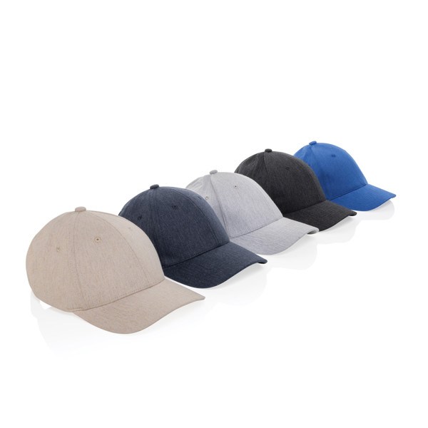 Casquette 6 panneaux 200gr chiné et recyclé AWARE™ Milo - Bleu Marine