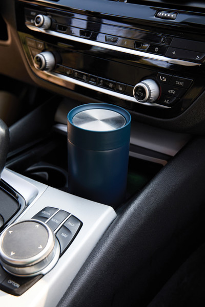 Termohrnek s push zavíráním VINGA Erie z RCS recyk. SS 350ml - Námořní Modř / Námořní Modř