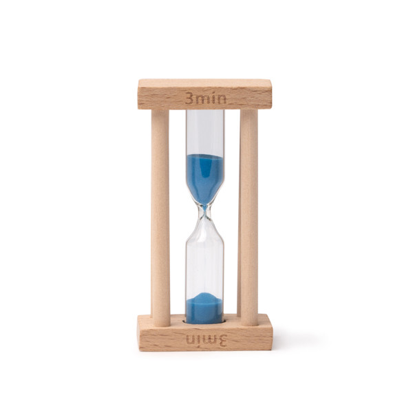 Personalised wooden 3-minute sand timer