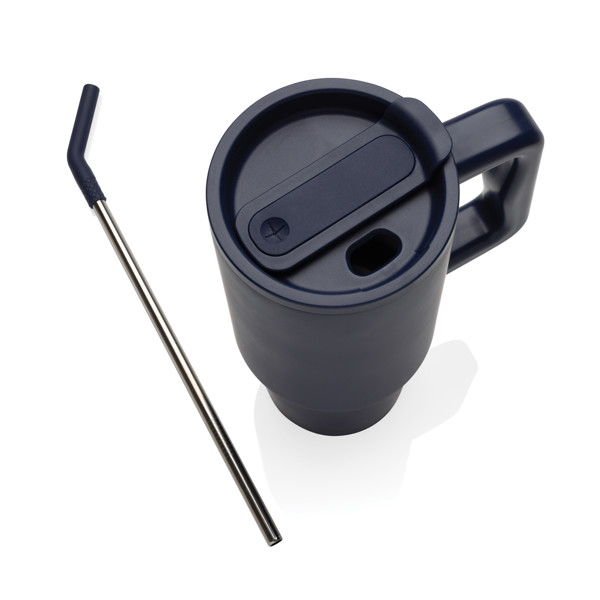 Mug 900ml en acier inoxydable recyclé Embrace RCS - Bleu Marine