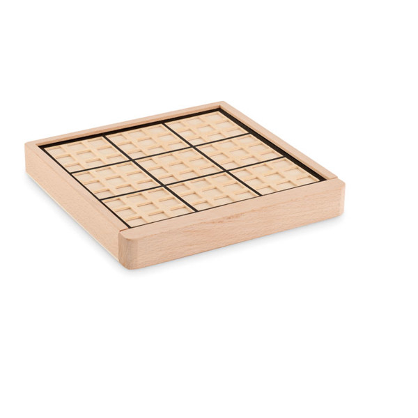 Wooden sudoku board game