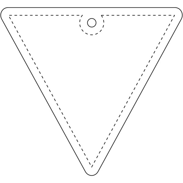 Gancio catarifrangente a triangolo invertito in TPU con catenella RFX™ - Bianco