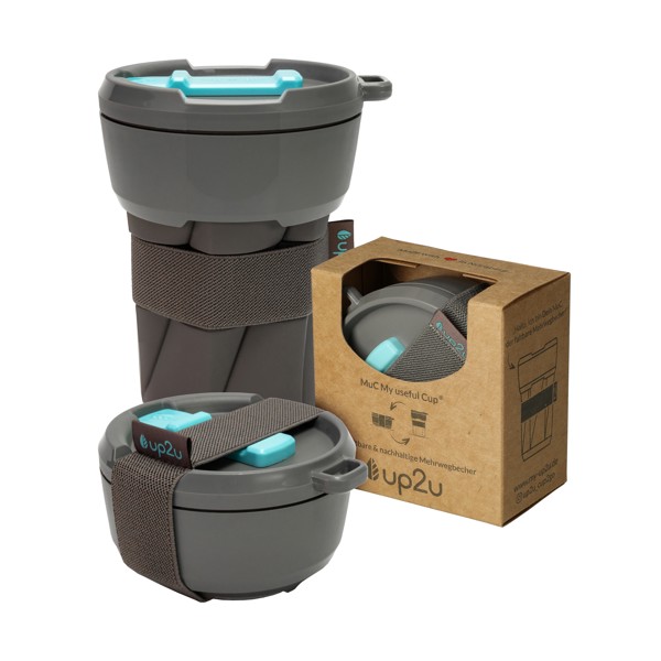 Foldable Reusable Cup Muc My Useful Cup® From Up2u, 0.35 L - Apricot / White