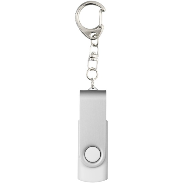 Clé USB rotative avec porte-clés - Blanc / 32GB