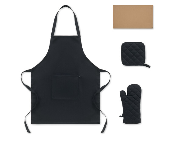 Recycled cotton kitchen set Gala Set - Black