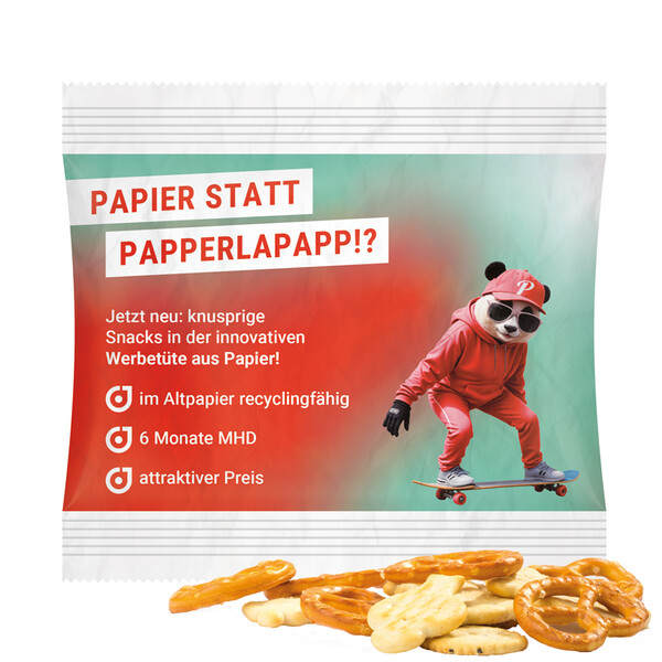Snack Miditüte, Knabbermix, Folie weiß