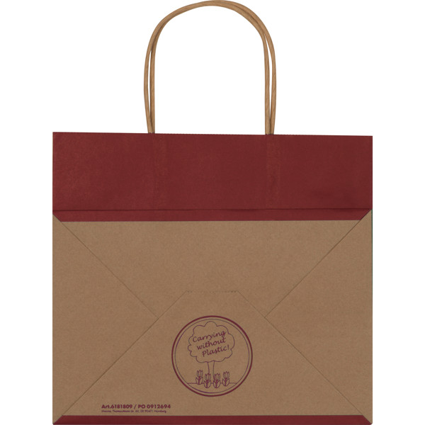 Small recycled paperbag with 2 handles HILARY - Burgundy