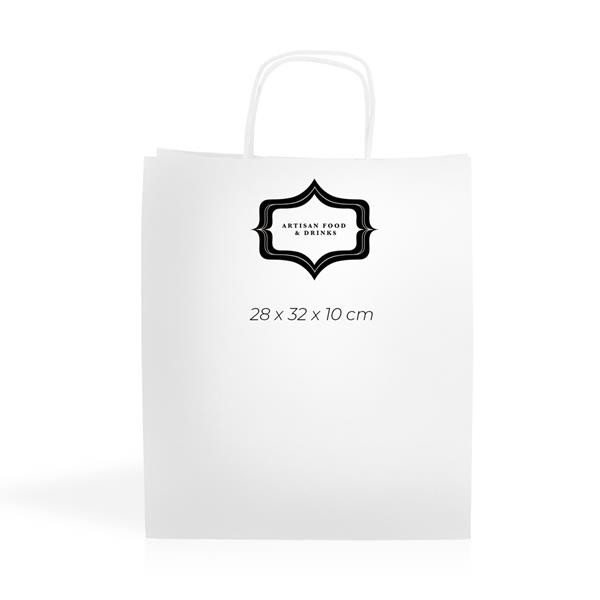 Saco Papel Kraft 90G/M2 28X32x10cm - Branco