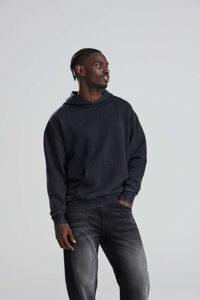 Vintage Washed Hoodie - Washed Black / XS