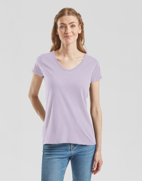 Ladies' Iconic 150 V Neck T - Powder Rose / XS