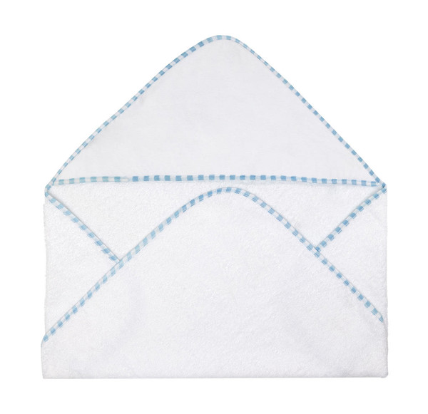 Po Hooded Baby Towel - White / Baby Blue / ONE SIZE