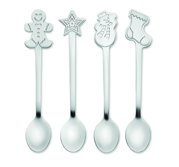 Set  4 cuillères à thé de Noël Chip Set
