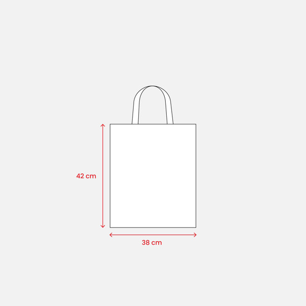135 G/M2 Cotton Shopping Bag, Short Handles - White
