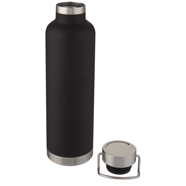 Bouteille de sport Thor de 1 L avec isolation par le vide et couche de cuivre - Noir