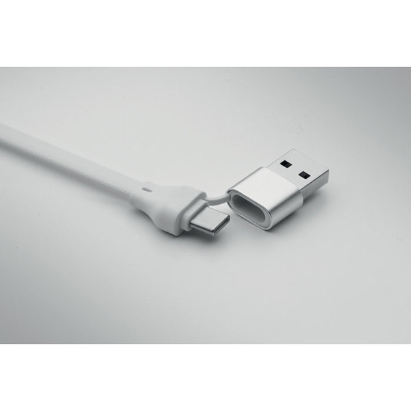 60W cable keyring recycled ABS Cabo - White