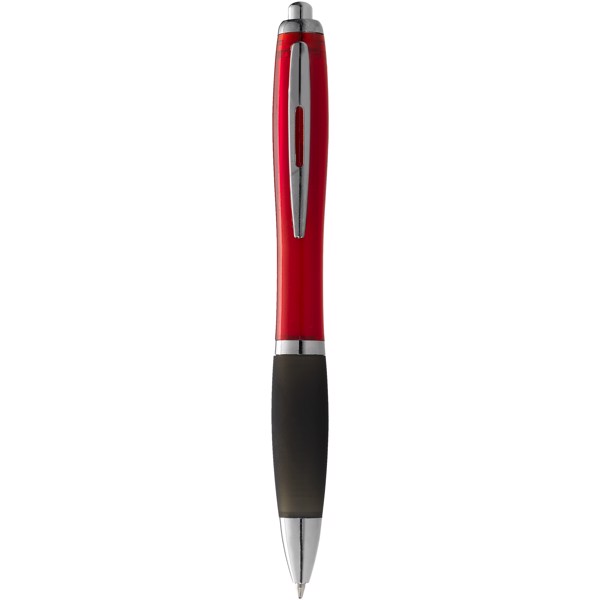 Stylo à bille Nash avec grip noir (encre noire) - Rouge / Noir