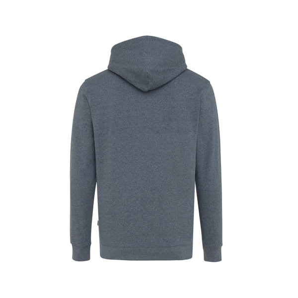 Sweat à capuche en coton recyclé et non teinté Iqoniq Torres - Heather Navy / S