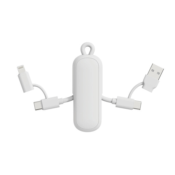 Urban Vitamin Dublin 100W 4 -in-1 keychain cable - White