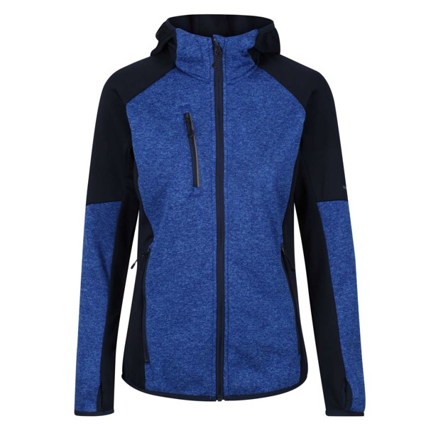 Women's X-Pro Coldspring Ii Hybrid Performance Stretch Hooded Fleece Jacket - Oxford Blue Marl / Navy / 3XL