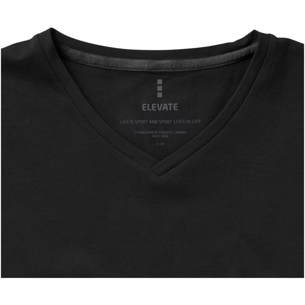 Kawartha short sleeve women's GOTS organic V-neck t-shirt - Solid Black / S