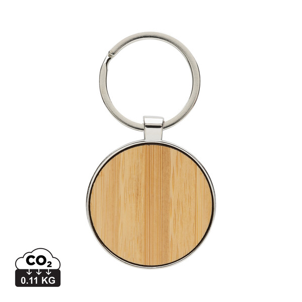 Xd Collection bamboo keychain, RCS recycled zinc
