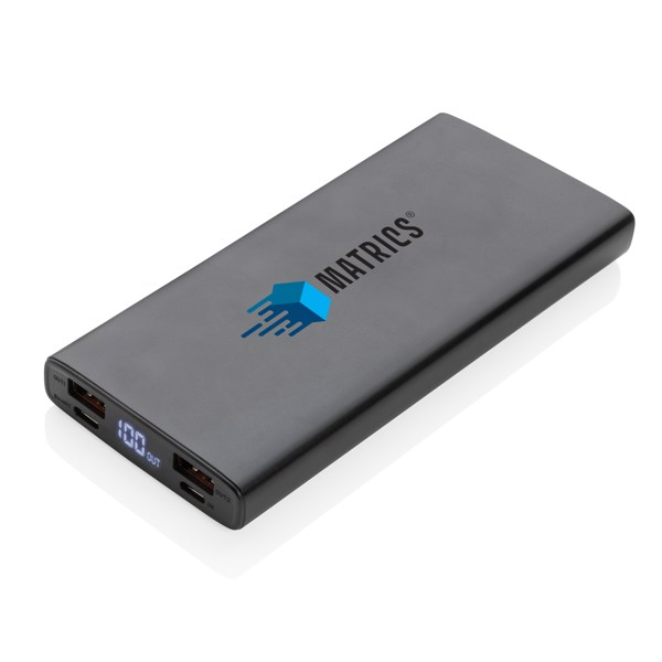 Hliníková 18W PD powerbanka 10 000 mAh - Černá