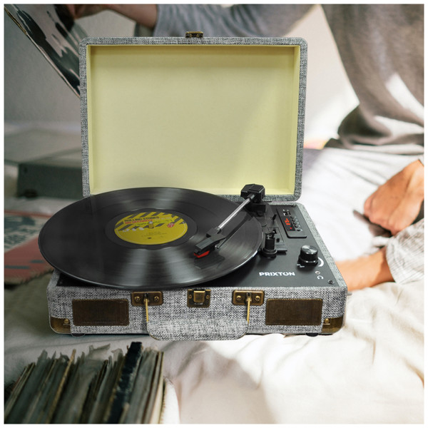 Leitor VC400 de vinil e MP3 Prixton - Cinzento