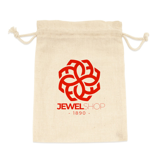 Bolsa saco personalizada de algodón con cordones de cierre
