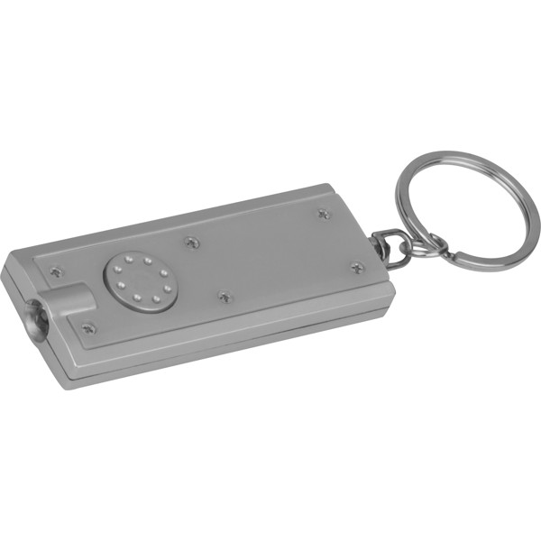 AGUSTIN Kľúčenka s bielym LED svetlom - Silvergrey