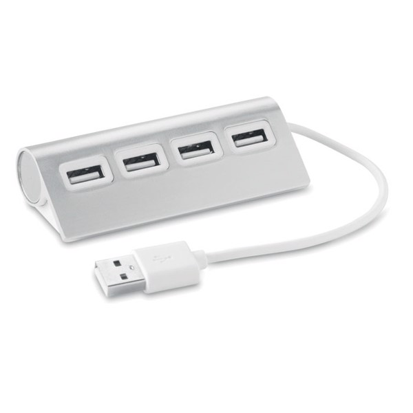 4 port USB hub Aluhub - Matt Silver