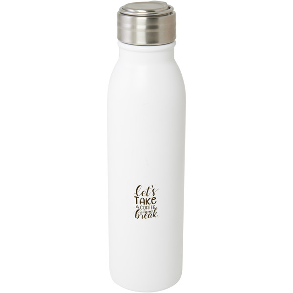 Garrafa de água de aço inoxidável com alça de metal com certificação RCS de 720 ml "Harper" - Branco