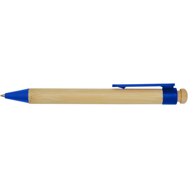 Stylo bille Rattan en bambou et plastique recyclé - Bleu
