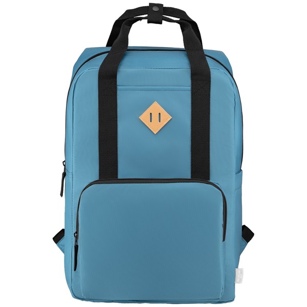 Sac à dos Majesty, sangle réglable, nylon 300D rPET, 38 cm - 16 L - Bleu / Sérigraphie