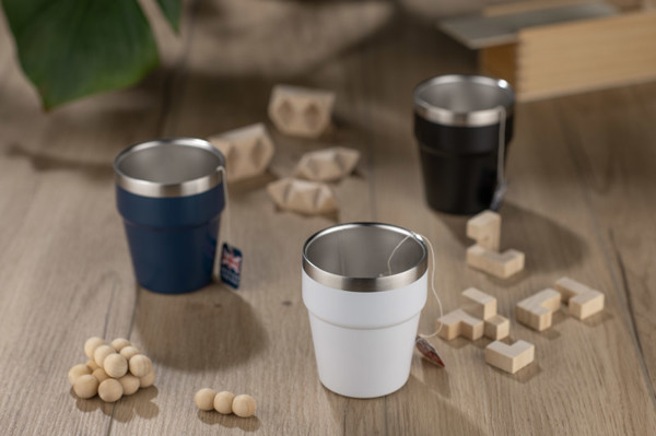 Recycled stainless steel mug MAKEL 300 ml - white