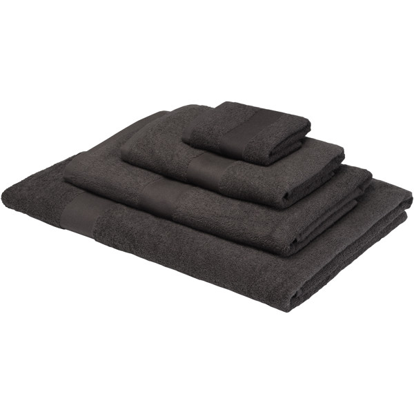 Asciugamano 100 x 180 cm in cotone da 450 g/m² Evelyn - Grigio chiaro