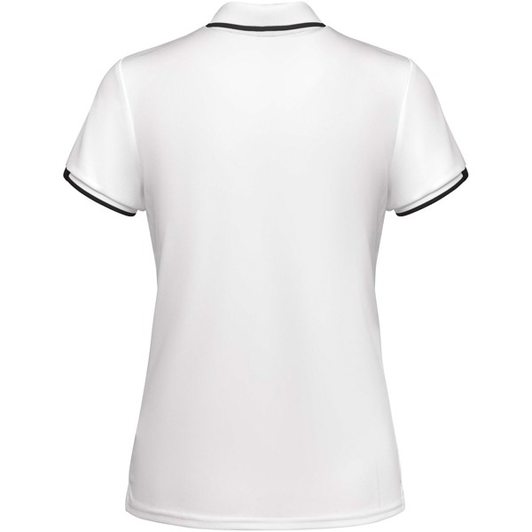 Tamil short sleeve women's sports polo - White / Solid Black / 2XL