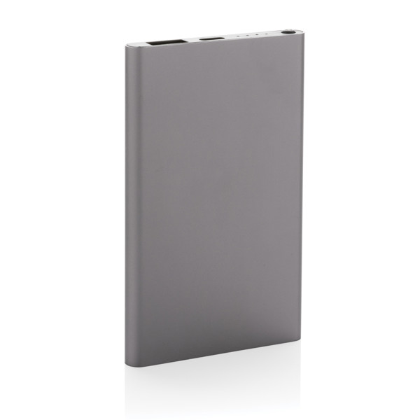 Powerbanka 4000mAh s USB C z RCS recykl. plastu a hliníka - Antracitová
