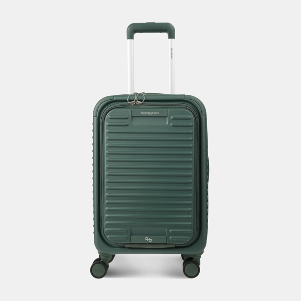YUNO S FP | Troler cabină 55 cm + buzunar frontal + TSA - Hedgren - Duck Green