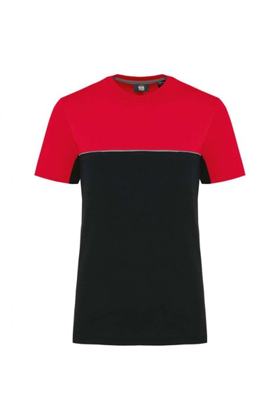 Unisex Eco-Friendly Short Sleeve Two-Tone T-Shirt - Black / Dark Grey / M