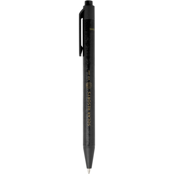 Chartik monochromatic recycled paper ballpoint pen with matte finish (black ink) - Black