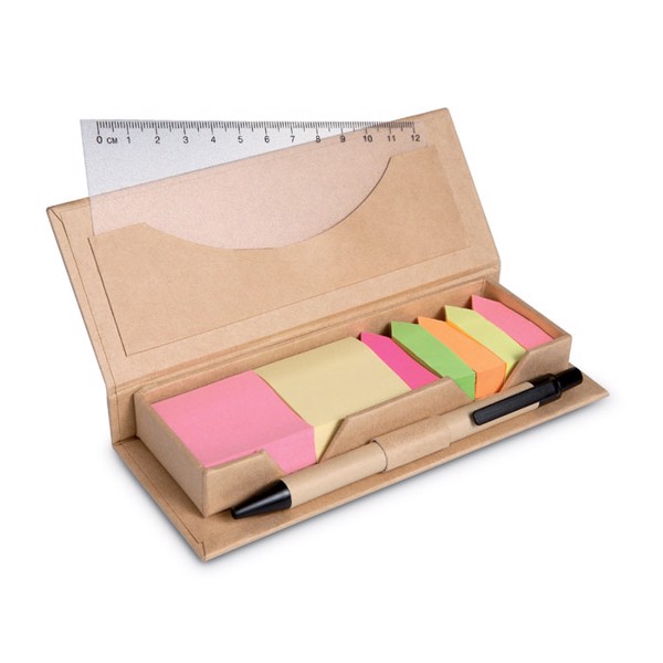 MB - Sticky memo set recycled w/pen Stibox