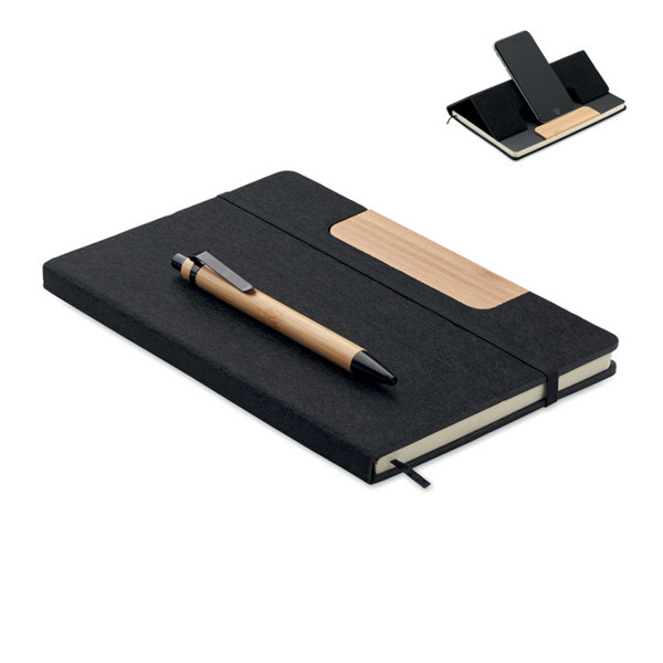 A5 RPET notebook set Notemix - Black