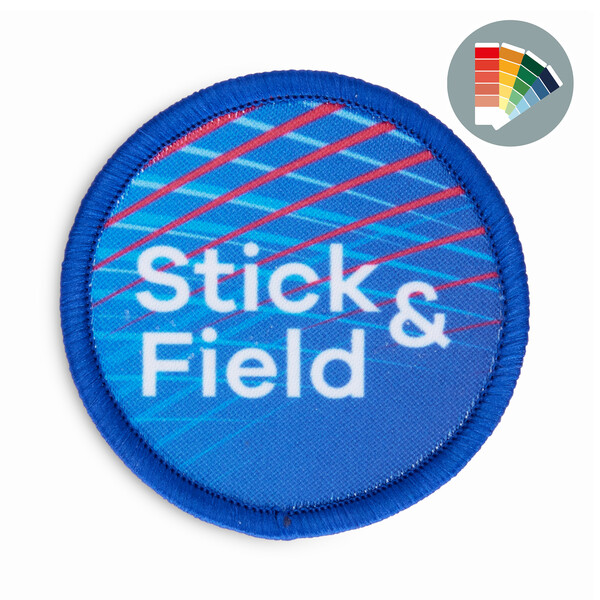 Sublimated patch with merrow border - 6cm / Iron-on