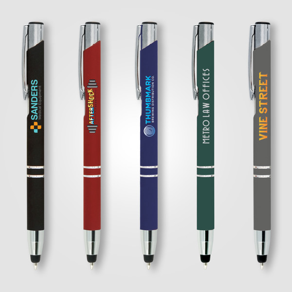 Stylo en métal Crosby pointe stylet - Assortiment / Jet d’encre 4 couleurs
