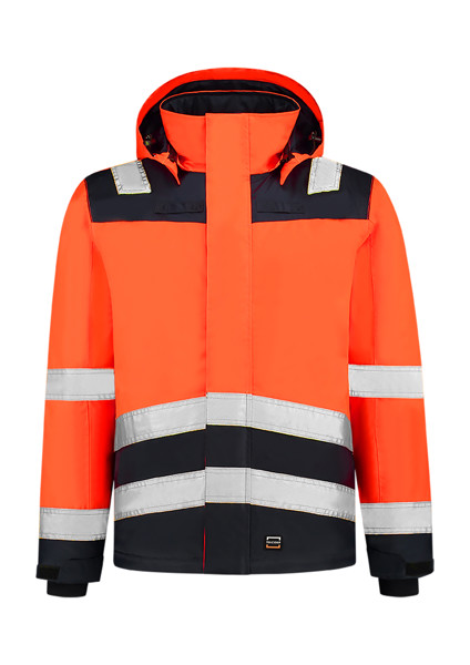 Pracovná bunda unisex Tricorp Midi Parka High Vis Bicolor - Fluorescenčná Oranžová / M